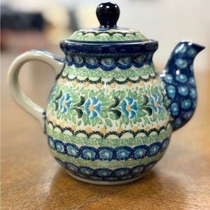 Vintage Unikat Handpainted Teapot Handmade In Boleslawiec Poland